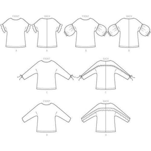 Butterick B6591 Sewing Pattern Misses Loose-Fitting Pullover Tops 16-26 - Picture 3 of 8